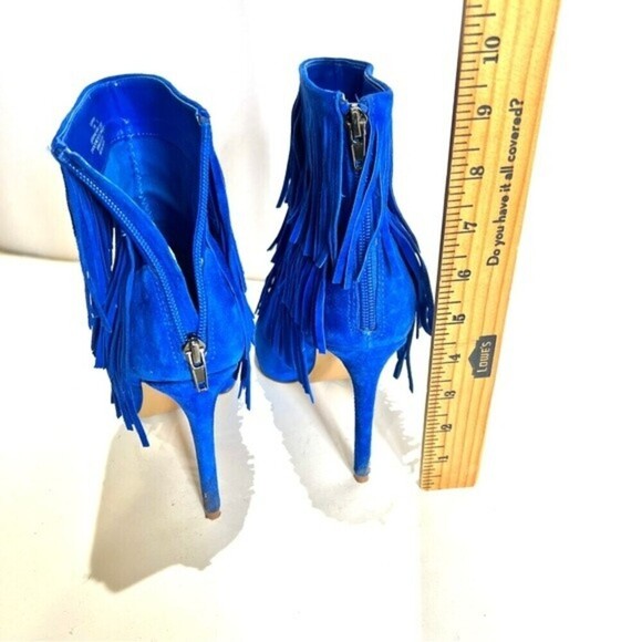 Steve Madden Flapper Fringe Blue Ankle Boot 7.5M - Picture 10 of 11